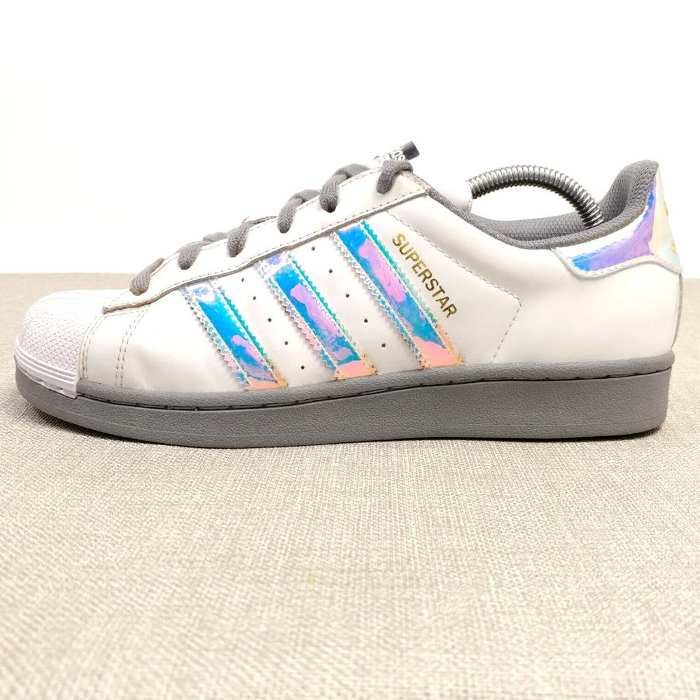 Adidas Superstar Mens Shoes Size 7.5 White Low Top Sneakers Iridescent Unisex